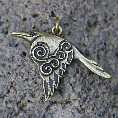 CORVUS - KELTSKÁ VRÁNA, AMULET, STAROMOSAZ