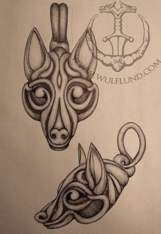 VLK FENRIR, STŘÍBRNÝ PŘÍVĚSEK, VIKINSKÝ VÝTVARNÝ STYL, AG 925 - 10 G, MENŠÍ