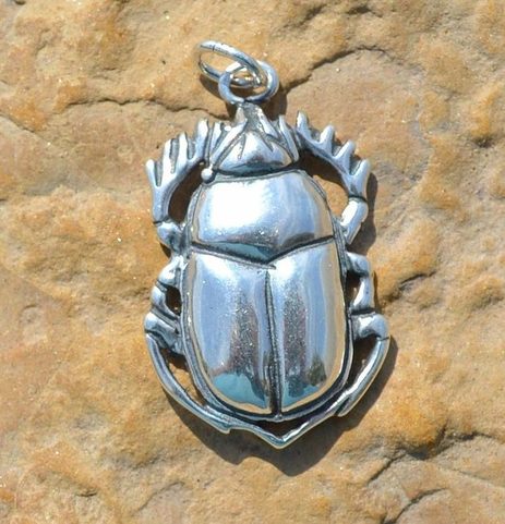 SKARABEUS, POSVÁTNÝ BROUK, AMULET, AG 925