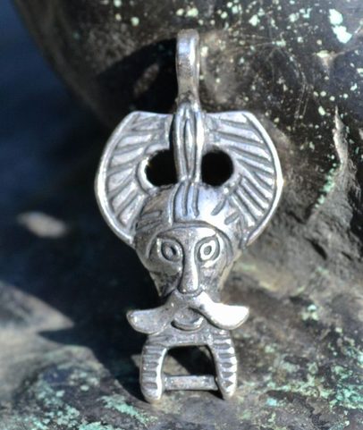 ODIN, STŘÍBRNÝ PŘÍVĚSEK, REPLIKA Z RIBE, DÁNSKO, AG 925