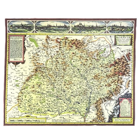 KOMENSKÉHO MAPA MORAVY, RUČNÍ PAPÍR