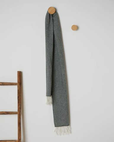 IRISH SCARF, FOXFORD MALLARD HERRINGBONE LAMBSWOOL