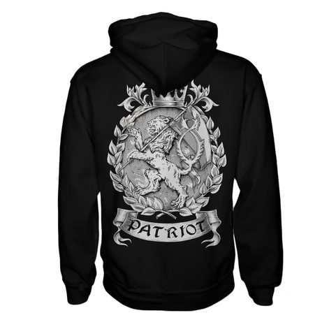 PATRIOT BOHEMIA, MIKINA S KAPUCÍ, ČERNOBÍLÁ, ZIPPER