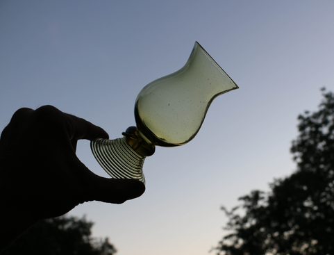 RUM SKLENIČKY, ZELENÉ LESNÍ SKLO SADA 2 KUSY