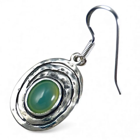 AQUARIUS, STŘÍBRNÉ NÁUŠNICE S MODRÝM CHALCEDONEM, AG 925