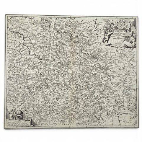 BOHEMIAE REGNUM, HISTORICKÁ MAPA ČESKÉHO KRÁLOVSTVÍ, RUČNÍ PAPÍR