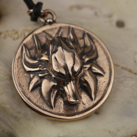 SLOVANSKÝ VLK AMULET, BRONZ
