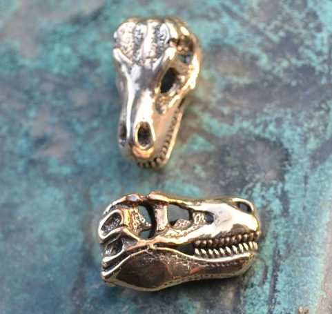 TYRANNOSAURUS REX, T-REX, MASIVNÍ AMULET, PŘÍVĚŠEK, BRONZ
