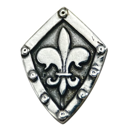 FLEUR DE LIS VE ŠTÍTU, STŘÍBRNÝ PŘÍVĚSEK, AG 925