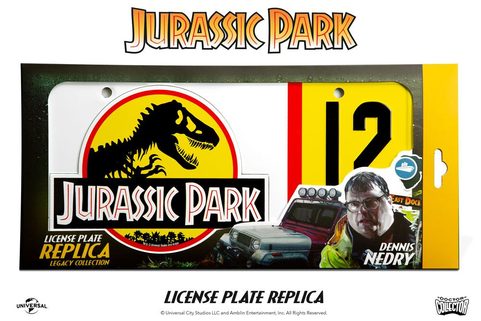 JURSKÝ PARK SPZ JURASSIC PARK REPLICA 1/1 DENNIS NEDRY LICENSE PLATE