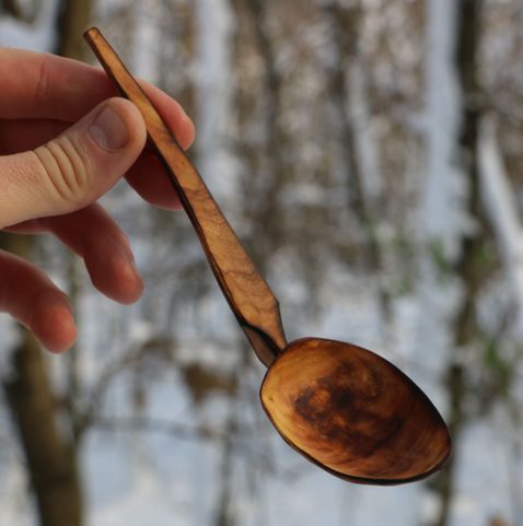 BETULA, VYŘEZÁVANÁ LŽIČKA, OPÁLENÁ