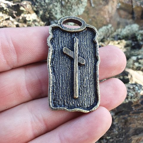 NAUTHIZ, RUNOVÝ AMULET ZINEK STAROMOSAZ