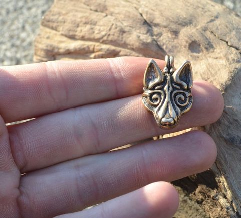 FENRIR, VIKINSKÝ VLK, PŘÍVĚSEK, BRONZ, MENŠÍ