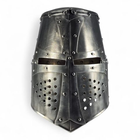 STŘEDOVĚKÁ PŘILBA, HLINÍK - PRO FILMAŘSKÉ ÚČELY