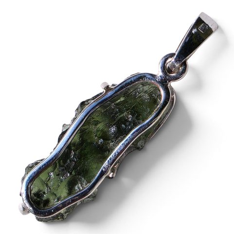 SILVER PENDANT WITH MOLDAVITE, AG 925