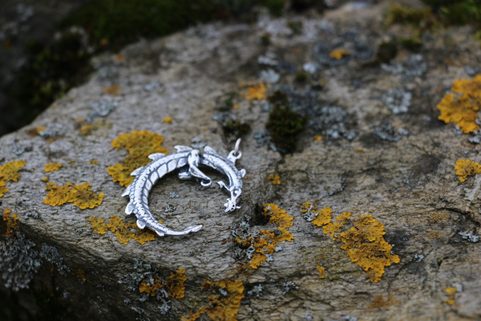 UROBOROS, STŘÍBRNÝ PŘÍVĚSEK DRAK, AG 925