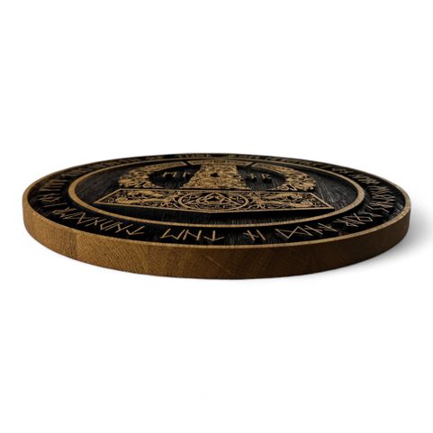 MJÖLLNIR - THOROVO KLADIVO, DŘEVĚNÝ NÁSTĚNNÝ OBRAZ 32CM