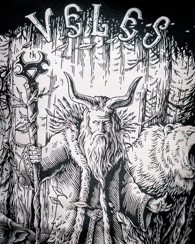 VELES, SLOVANSKÉ PÁNSKÉ TRIČKO, ČERNOBÍLÉ