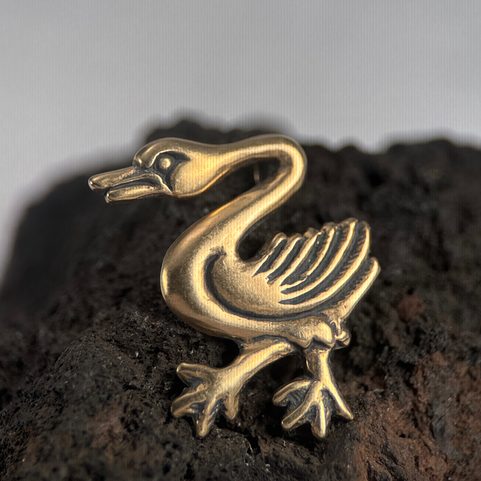HUSA, STŘEDOVĚKÁ OZDOBA, BRONZ