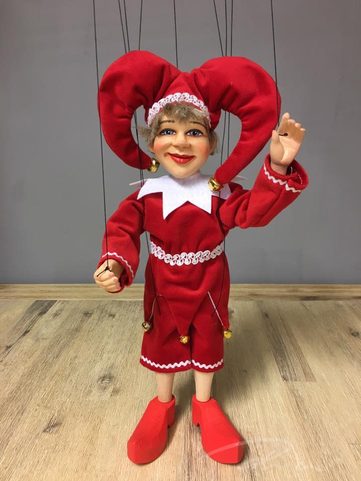 KAŠPÁREK, MARIONETA, LOUTKA 45CM
