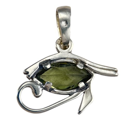 HOROVO OKO STŘÍBRNÝ PŘÍVĚSEK S VLTAVÍNEM, AG 925