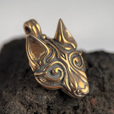 FENRIR, VIKINSKÝ VLK, PŘÍVĚSEK, BRONZ, VĚTŠÍ