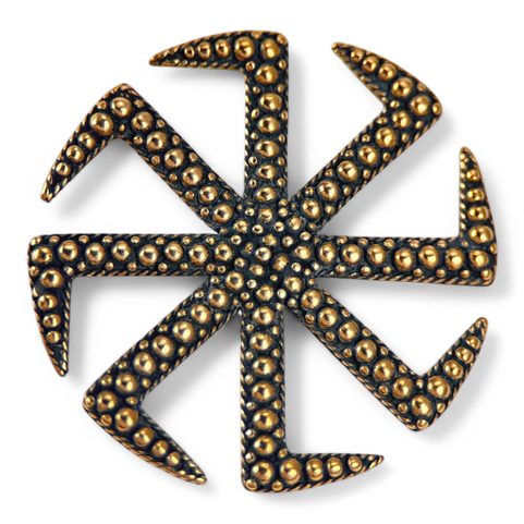 SLOVANSKÝ KOLOVRAT, SYMBOL SLUNCE, PŘÍVĚŠEK, BRONZ
