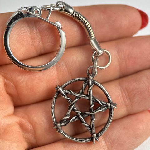 PENTAGRAM KLÍČENKA, ZINEK STAROSTŘÍBRO