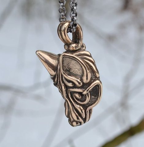 FENRIR, VIKINSKÝ VLK, PŘÍVĚSEK, BRONZ, VĚTŠÍ