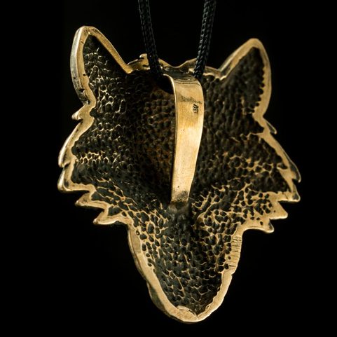 VUK - VLK, VLČÍ HLAVA, AMULET BRONZ
