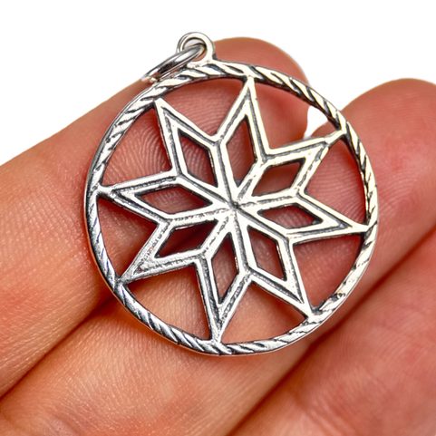 ALATYR - HVĚZDA RODA, SLOVANSKÝ STŘÍBRNÝ PŘÍVĚSEK, AG 925