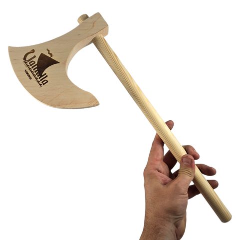 VALHALLA, VIKINGSKÁ SEKERA, DŘEVO, DĚTSKÁ HRAČKA