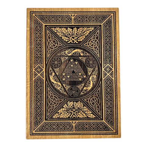 VALKNUT S DUBOVÝM LISTÍM NÁSTĚNNÁ DEKORACE, DŘEVO 32X44CM