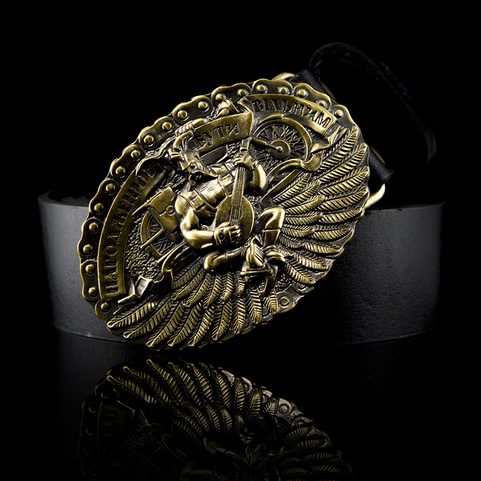 KOZÁK - BORN TO BE FREE, PŘEZKA NA OPASEK, MOSAZ