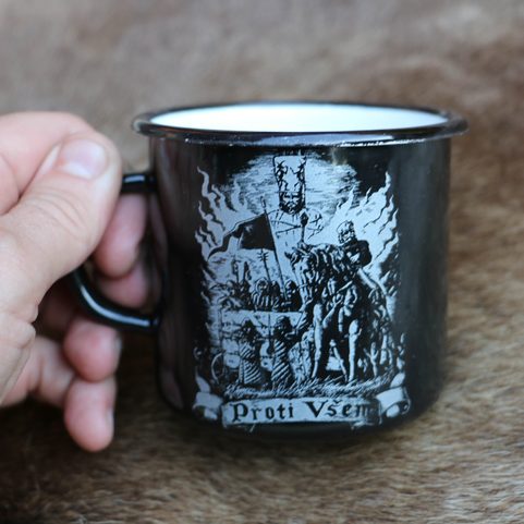 PROTI VŠEM - HUSITÉ PLECHÁČEK, SMALTOVANÝ HRNEK