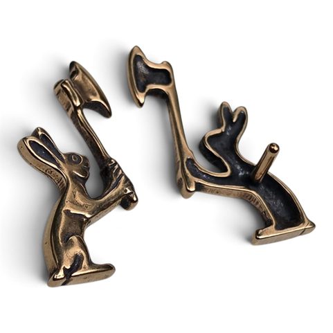 BRONZE BELT MOUNT, KILLER RABBIT WITH AXE