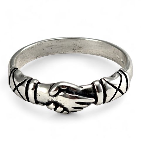 STŘÍBRNÝ PRSTEN PŘÁTELSTVÍ - FEDE RING, STŘEDOVĚKÝ, AG 925