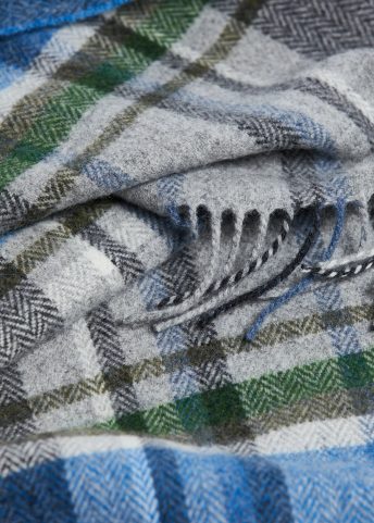 ŠÁLA IRSKÁ, FOXFORD BLUE AND GREY LAMBSWOOL SCARF