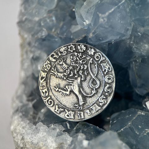PRAŽSKÝ GROŠ, REPLIKA STŘEDOVĚKÉ MINCE AG 925/1000, 12G