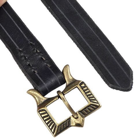 KOŽENÝ VIKINGSKÝ OPASEK KYJEVSKÁ RUS, ČERNÝ