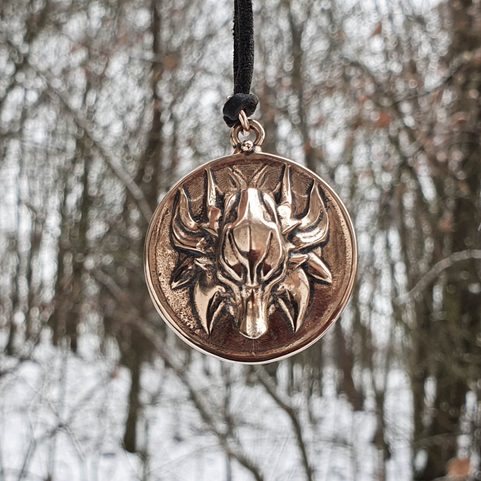 SLOVANSKÝ VLK AMULET, BRONZ