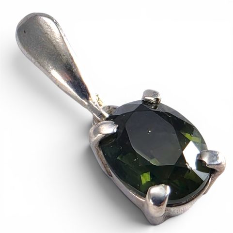 GEMINI, STŘÍBRNÝ PŘÍVĚSEK S VLTAVÍNEM, AG 925
