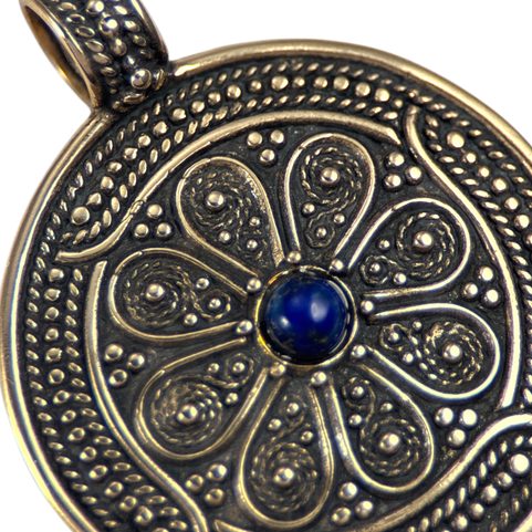 VESNA, SLOVANSKÝ ŠPERK, BRONZ LAPIS LAZULI