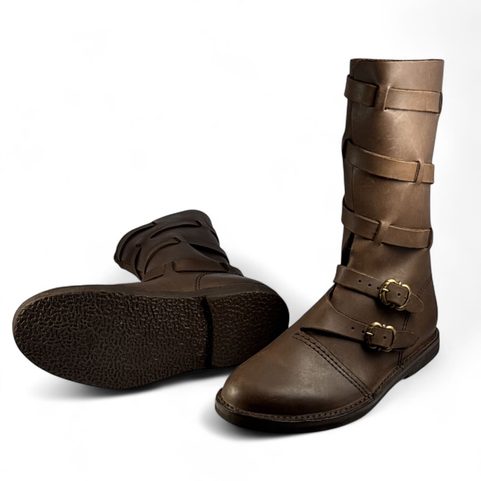 VIKINGSKÉ KOŽENÉ BOTY - VYSOKÉ