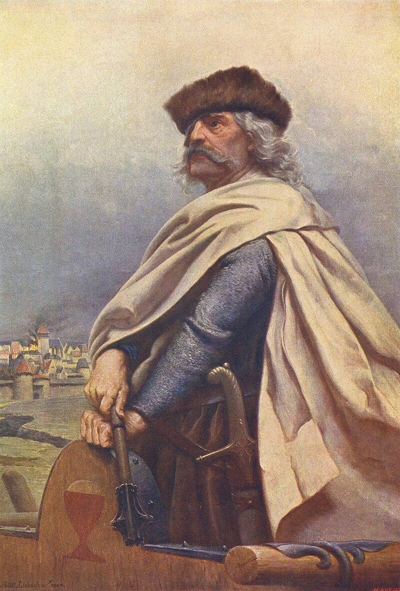 Jan Žižka in a painting by Adolf Liebscher, 1904