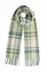 Echarpe irlandaise, Foxford Green, Turquoise &amp; Cream Tartan Lambswool