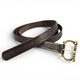 Brauner, verzierter mittelalterlicher Ledergürtel
