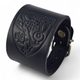 BOHEMIA, bracelet en cuir avec lion tchèque, noir
