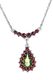 CUMBRIA, collier, moldavite et grenats, argent 925/1000