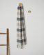 Irish Foxford Neutral Block Check Lambswool Scarf